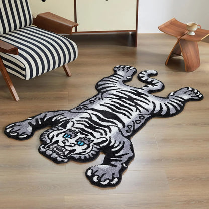 VIKAMA Domineering Tiger Plush Non-slip Floor Mat Carpet Household Multi-scene Applicable Living Room Bedroom Kitchen Bedside