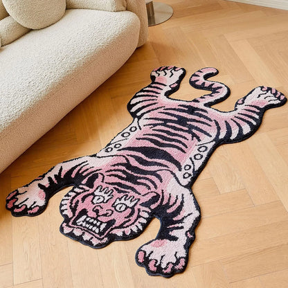 VIKAMA Domineering Tiger Plush Non-slip Floor Mat Carpet Household Multi-scene Applicable Living Room Bedroom Kitchen Bedside