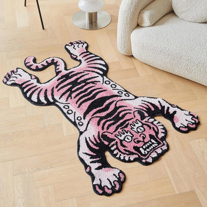 VIKAMA Domineering Tiger Plush Non-slip Floor Mat Carpet Household Multi-scene Applicable Living Room Bedroom Kitchen Bedside